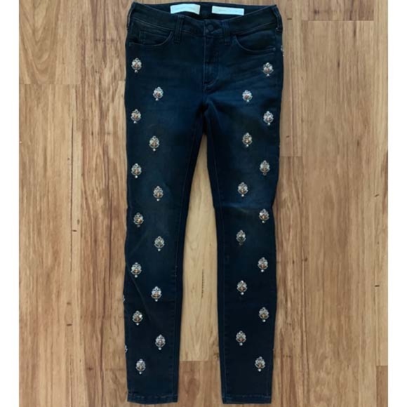 ANTHROPOLOGY PILCRO EMBELLISHED HIGH RISE JEANS 25 - Picture 5 of 9